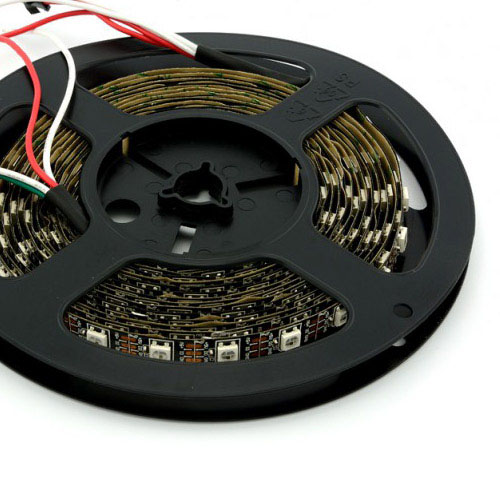 WS2812B DC5V Series Flexible LED Strip Lights, Programmable Pixel Full Color Chasing, Indoor Use, 300LEDs 16.4ft Per Reel By Sale WS2812B DC5V Series Flexible LED Strip Lights, Programmable Pixel Full Color Chasing, Indoor Use, 300LEDs 16.4ft Per Reel By Sale